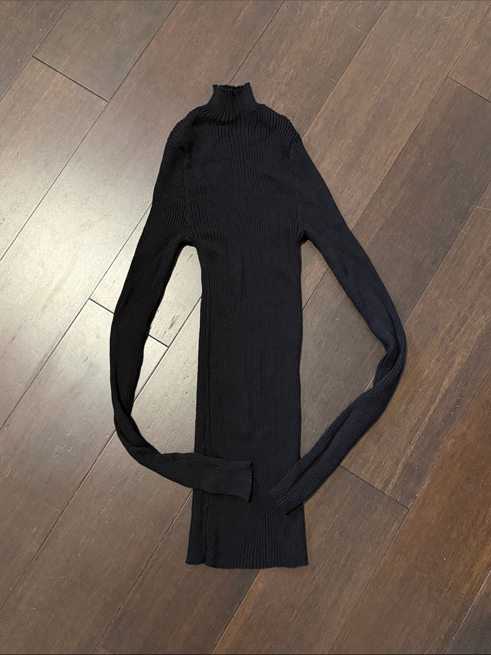 H&M Black Ribbed Long Sleeve Turtleneck